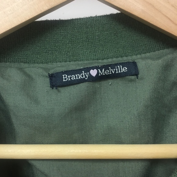 Brandy Melville Army Green Bomber Jacket - Picture 3 of 8